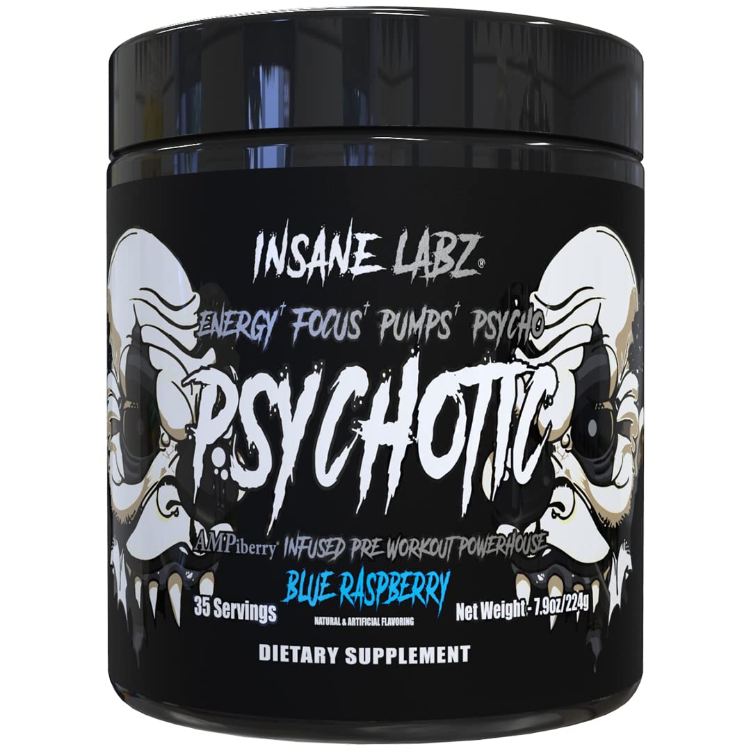 Psychotic Black Edition sabor frambuesa azul: energía sostenida para entrenar