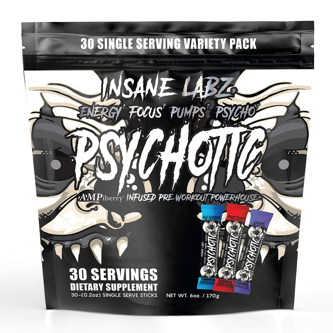 Insane Labz Psychotic Black Edition en lata: energía sostenida para entrenamientos intensos.