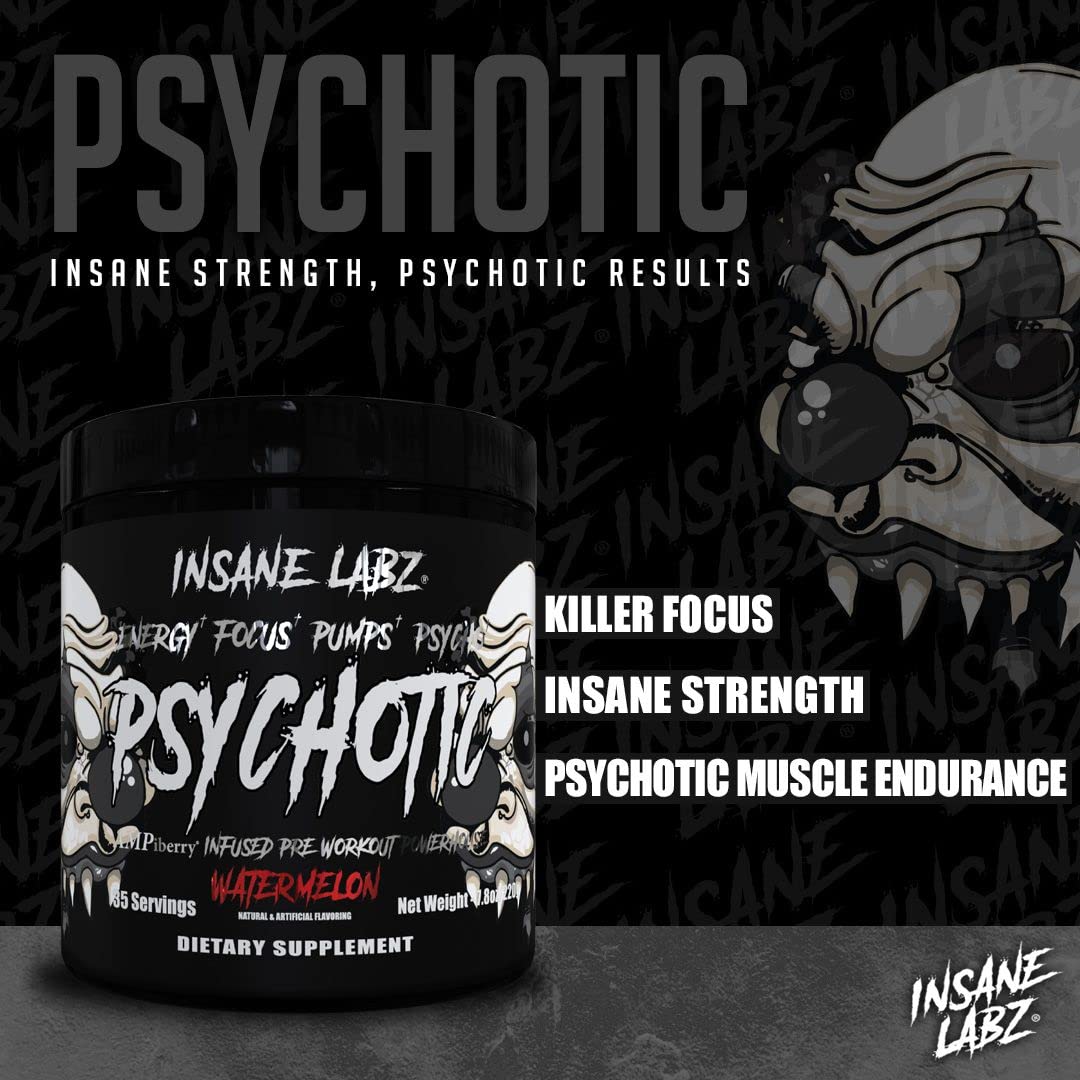 Textura del polvo de Insane Labz Psychotic Black Edition al mezclar