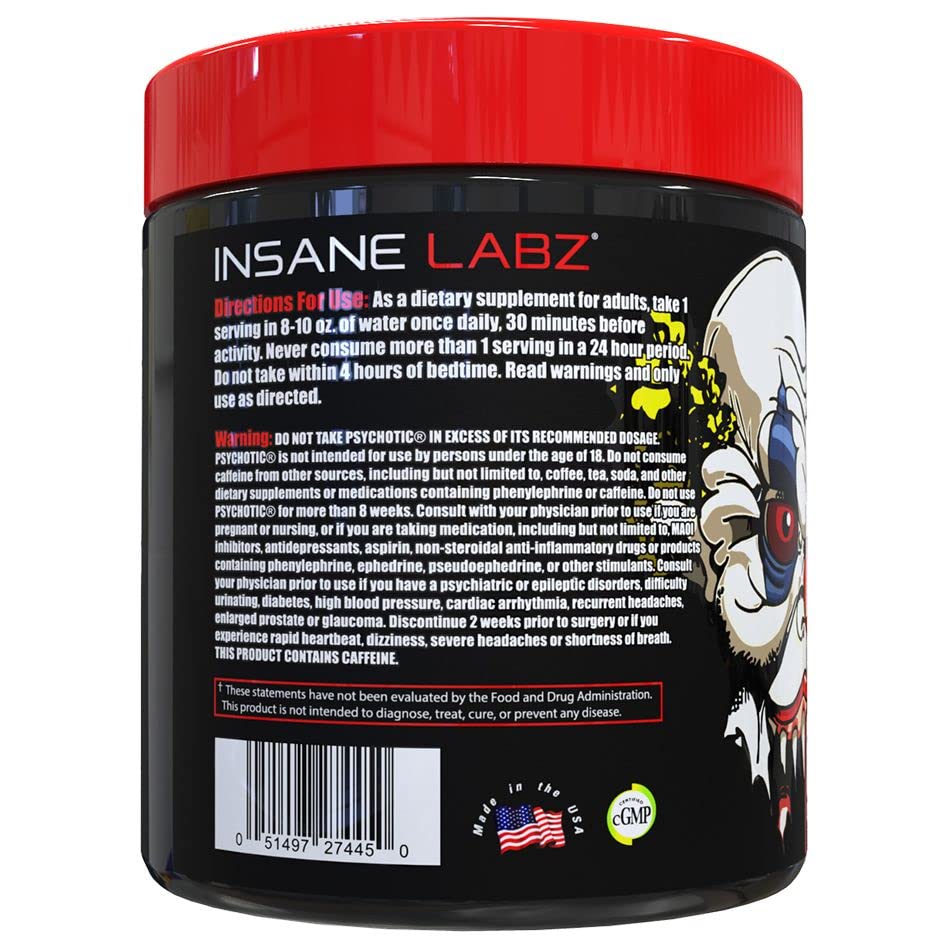 Insane Labz Psychotic, creatina-monohidrato-ingrediente, mejora potencia y repeticiones
