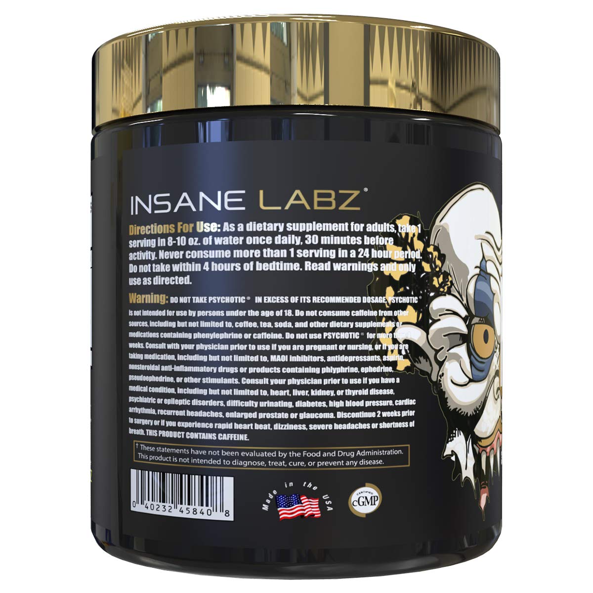 Cucharada de polvo Psychotic Gold Blue Punch para medir la dosis