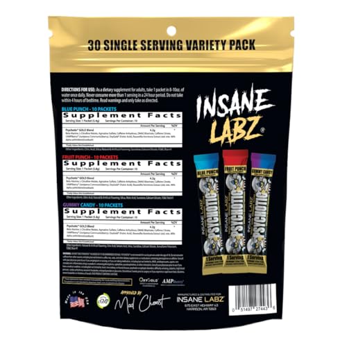 Insane Labz Psychotic Gold, envase en gimnasio mostrando su presencia.