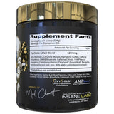 Medidor de Insane Labz Psychotic Gold para dosis consistentes durante el entrenamiento.