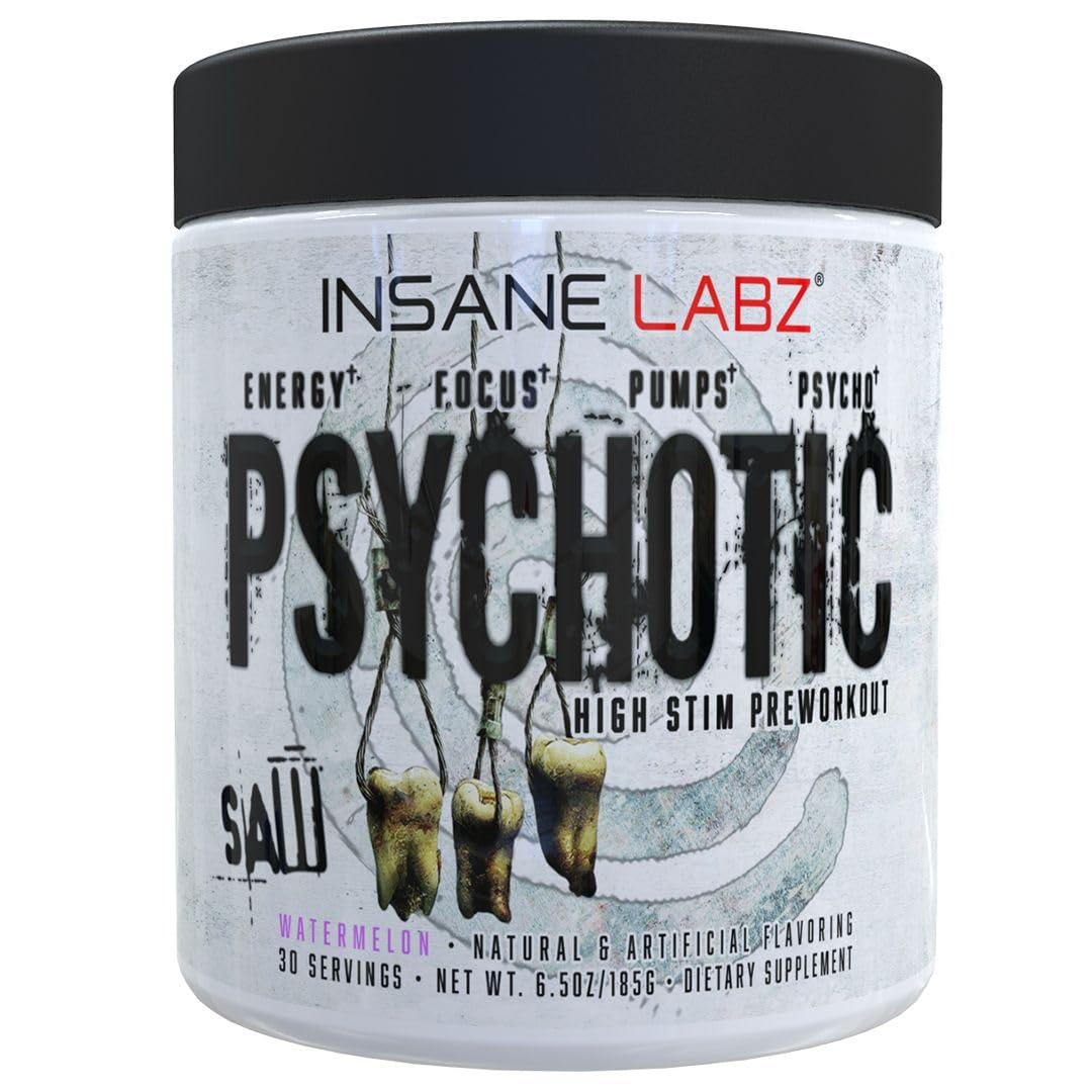Insane Labz Psychotic SAW: energía-preentreno para entrenamientos intensos.