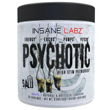 Insane Labz Psychotic Saw, lata volcando contenido, energía sostenida para entrenar.