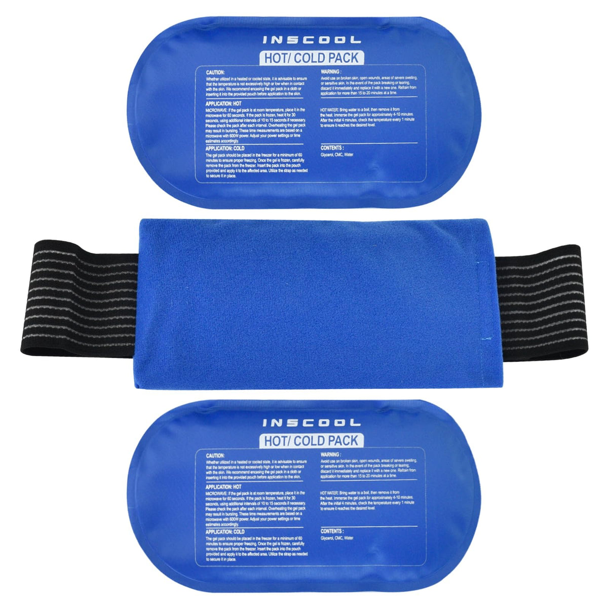 Compresas de gel frio Inscool reutilizables para alivio cómodo en casa