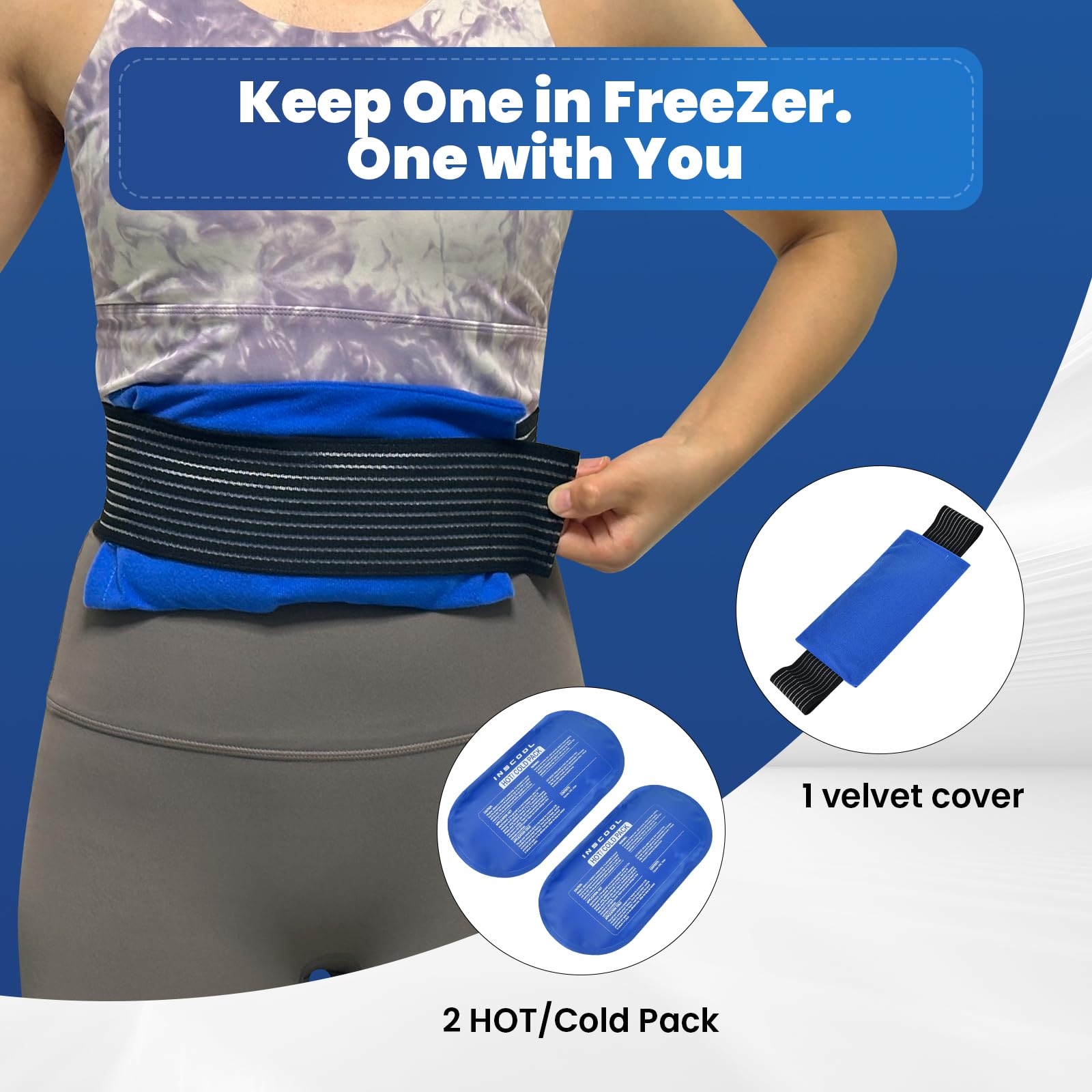 Envoltura ajustable Inscool para hombro mantiene la compresa en su lugar