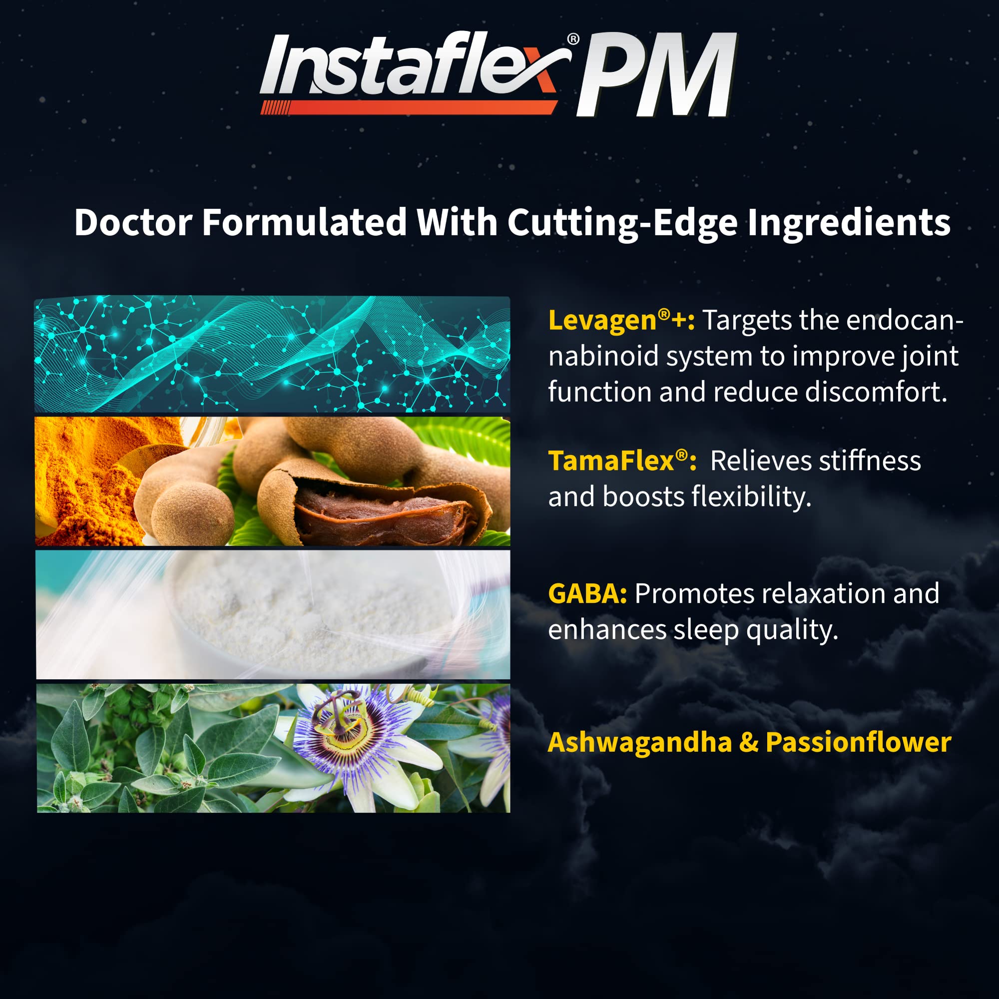 Diseño de empaque Instaflex PM para suplementación nocturna