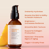 InstaNatural Serum Vitamina C: aplicación diaria para tono uniforme y luminosidad.