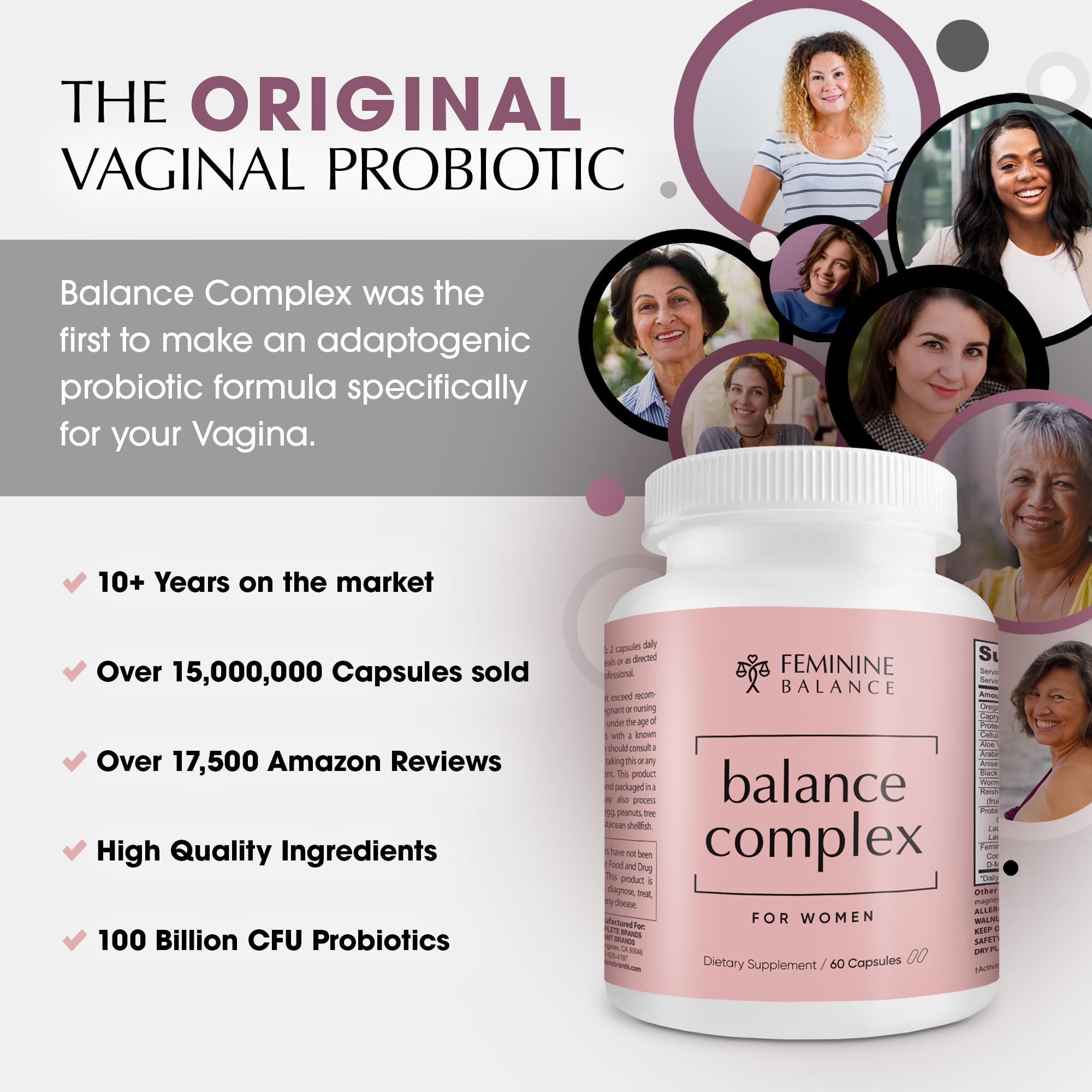 Balance Complex: primer plano de cápsulas para flora vaginal saludable