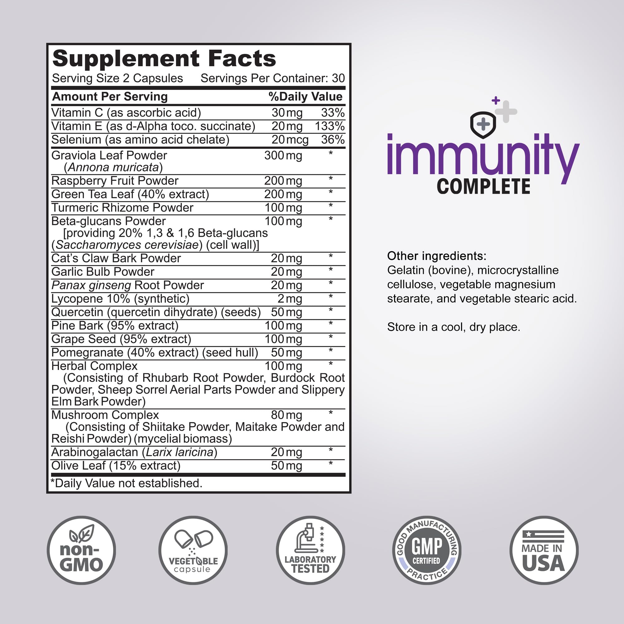 Instant Brands Inmunidad Completa ingredientes clave para apoyo inmunitario