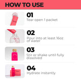 Instant Hydration frambuesa ingredientes clave: electrolitos de alta calidad.