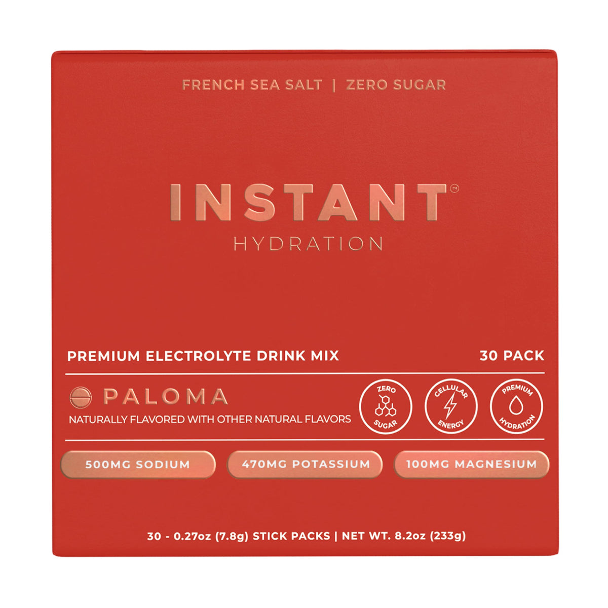 Instant Hydration Paloma: paquetes-polvo para hidratación rápida y sabrosa