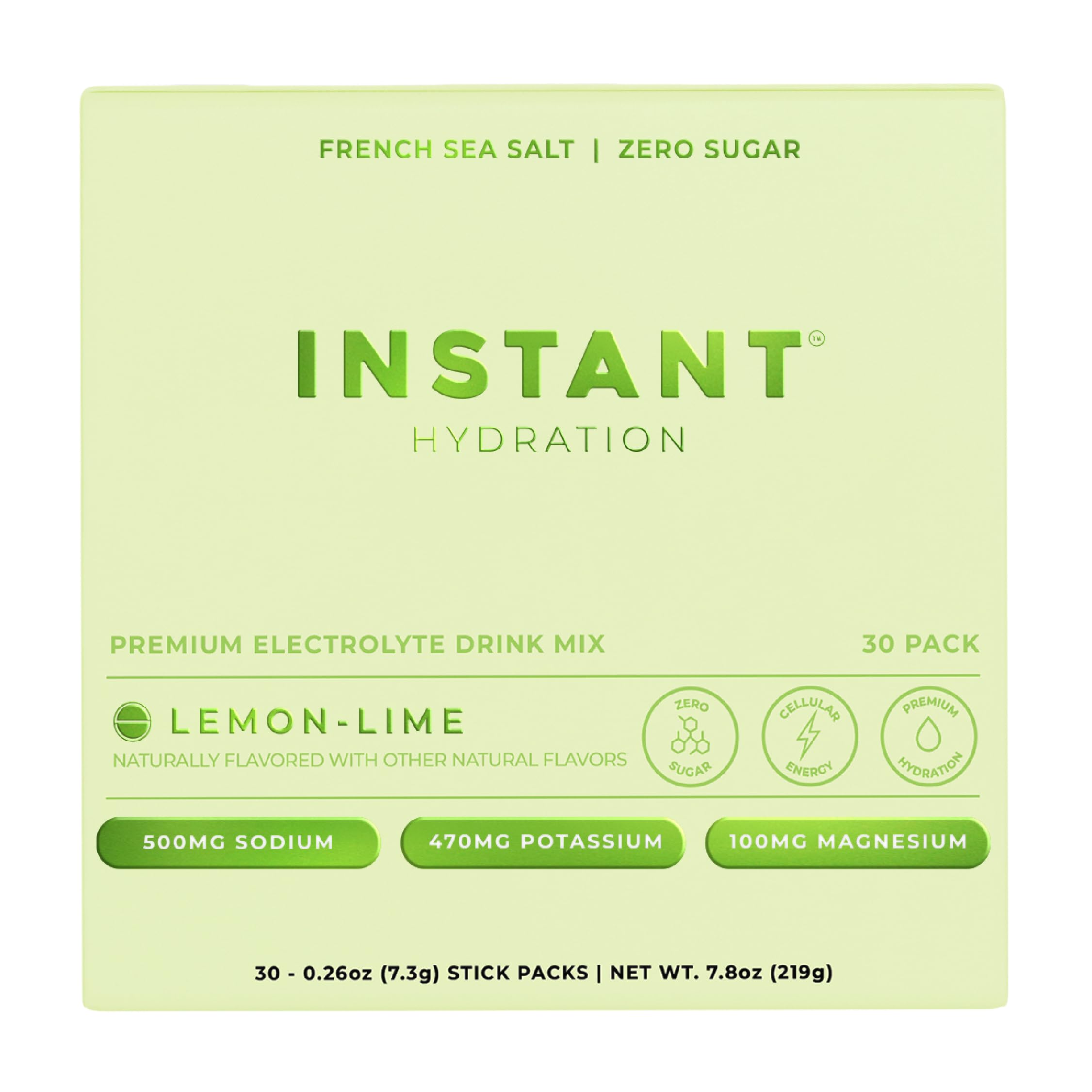 Instant Hydration: paquetes electrolitos limón-lima para hidratación rápida durante el entrenamiento.