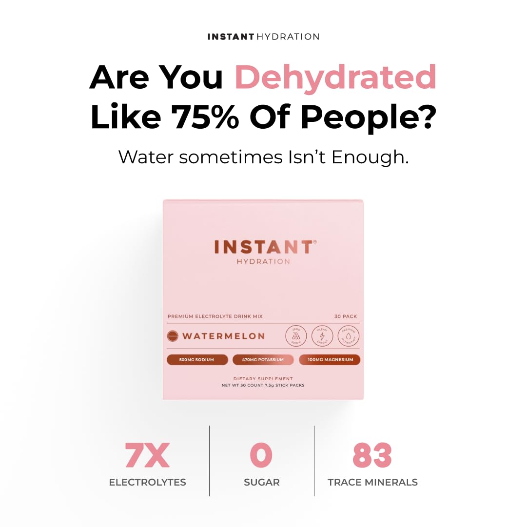 Instant Hydration, sobres están listos para beber, sabor sandía.