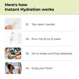 Instant Hydration: valor nutricional destacado, limón-lima para electrolitos.