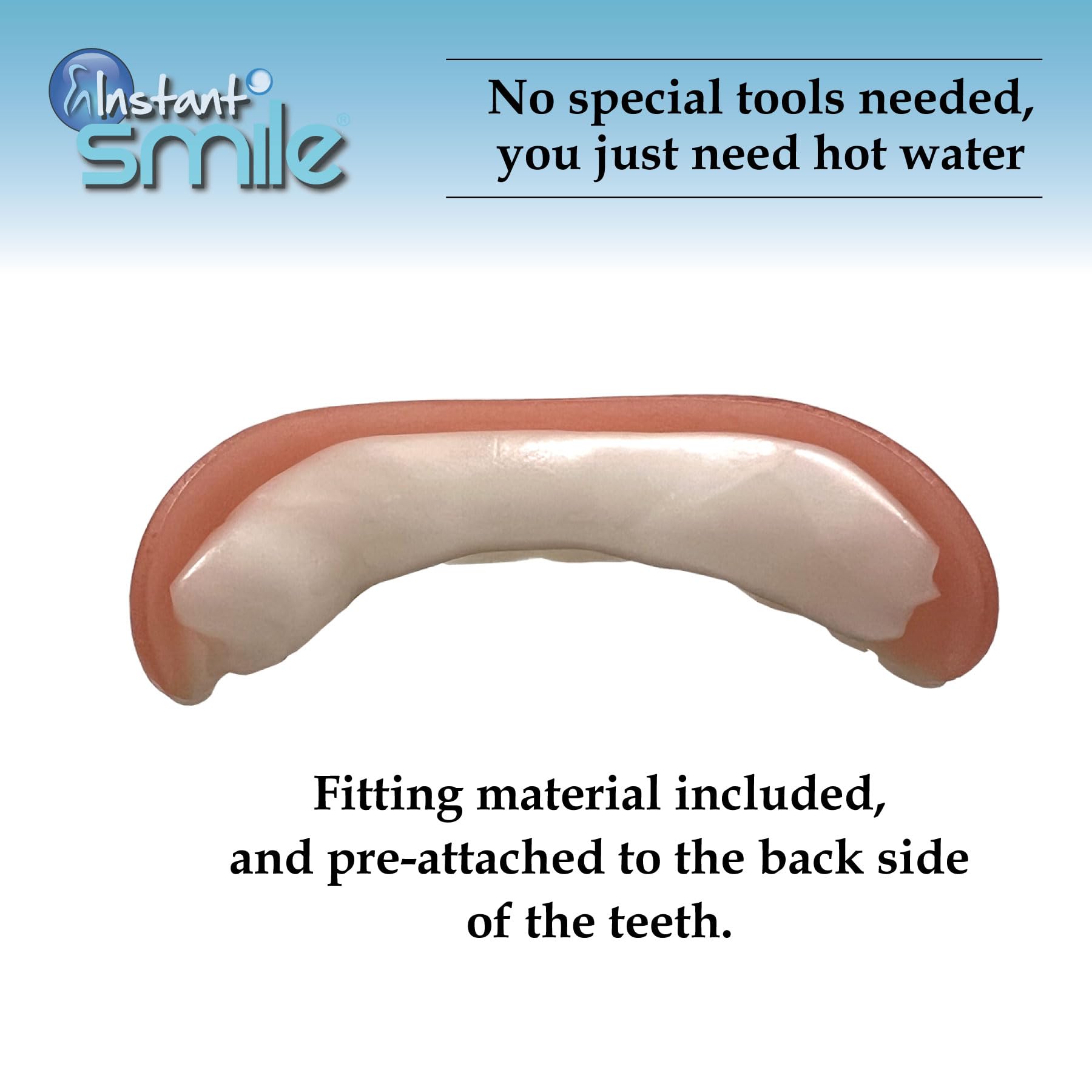 Instant Smile Comfort Fit Flex muestra tallaje frontal de 29 mm para ajuste.