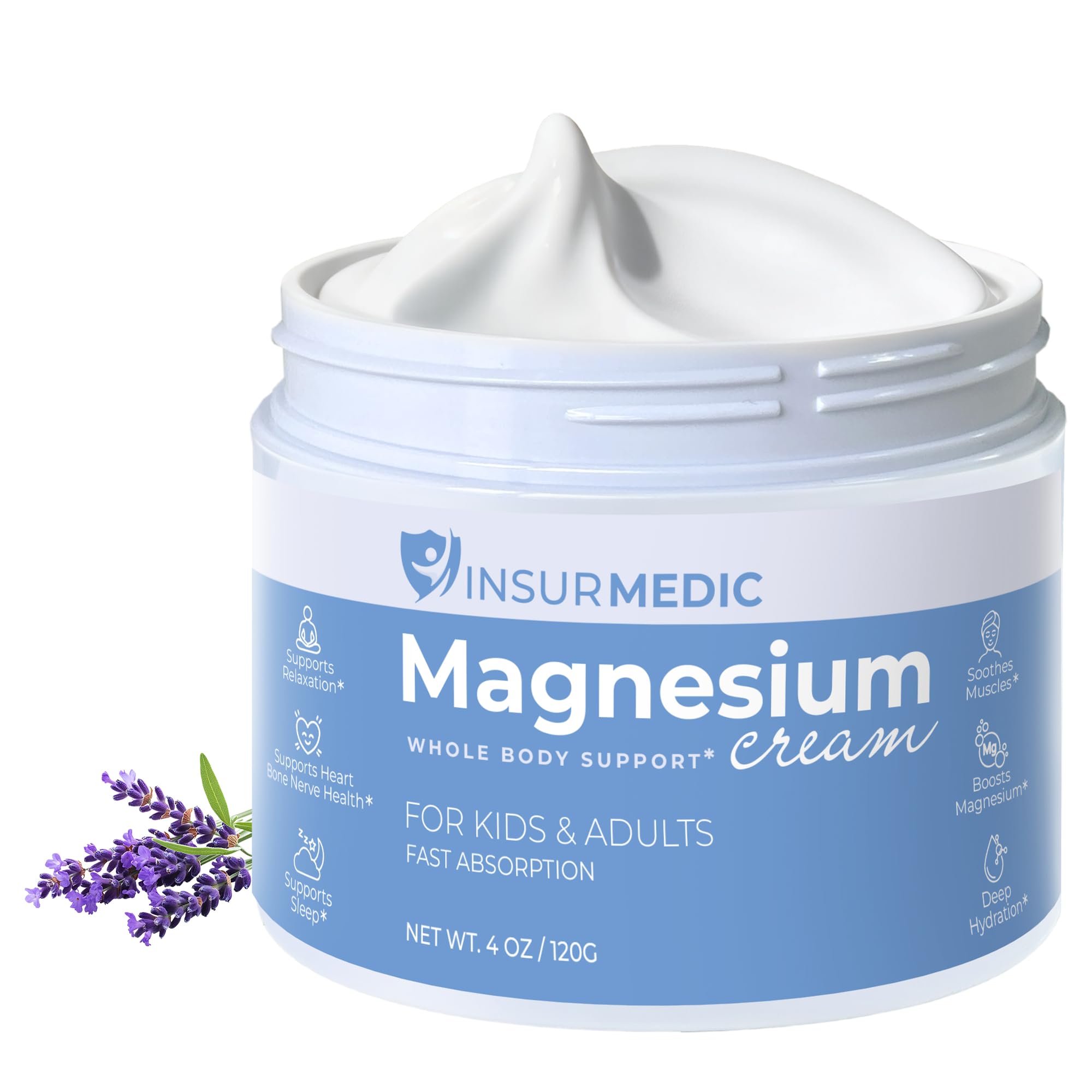 InsurMedic crema magnesio, bote 190 mg, alivio localizado.