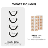 Intake tiras nasales tab 15 pares negro, uso diario para respirar mejor.