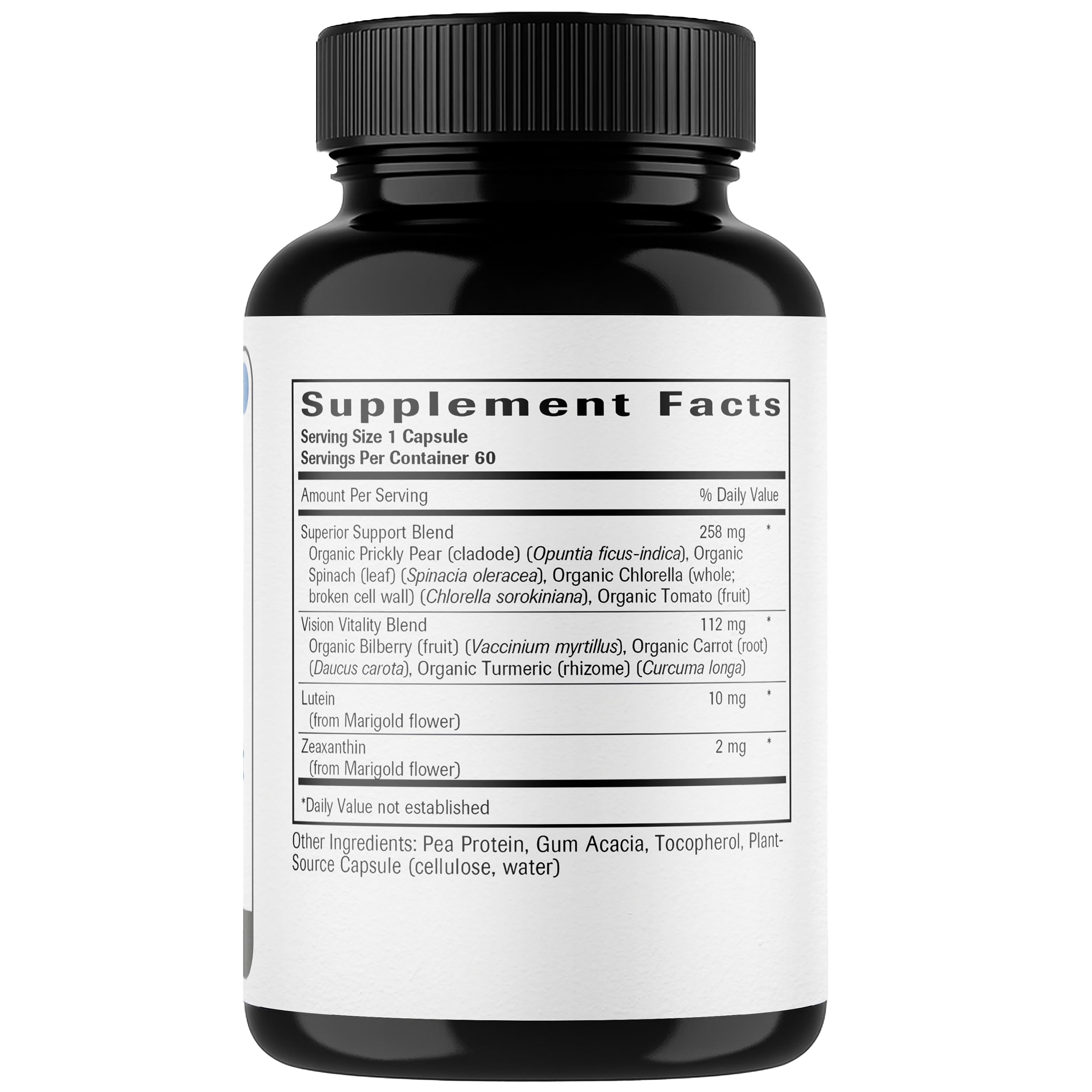 Integral Health Apothecary etiqueta de la caja con beneficios para la vista