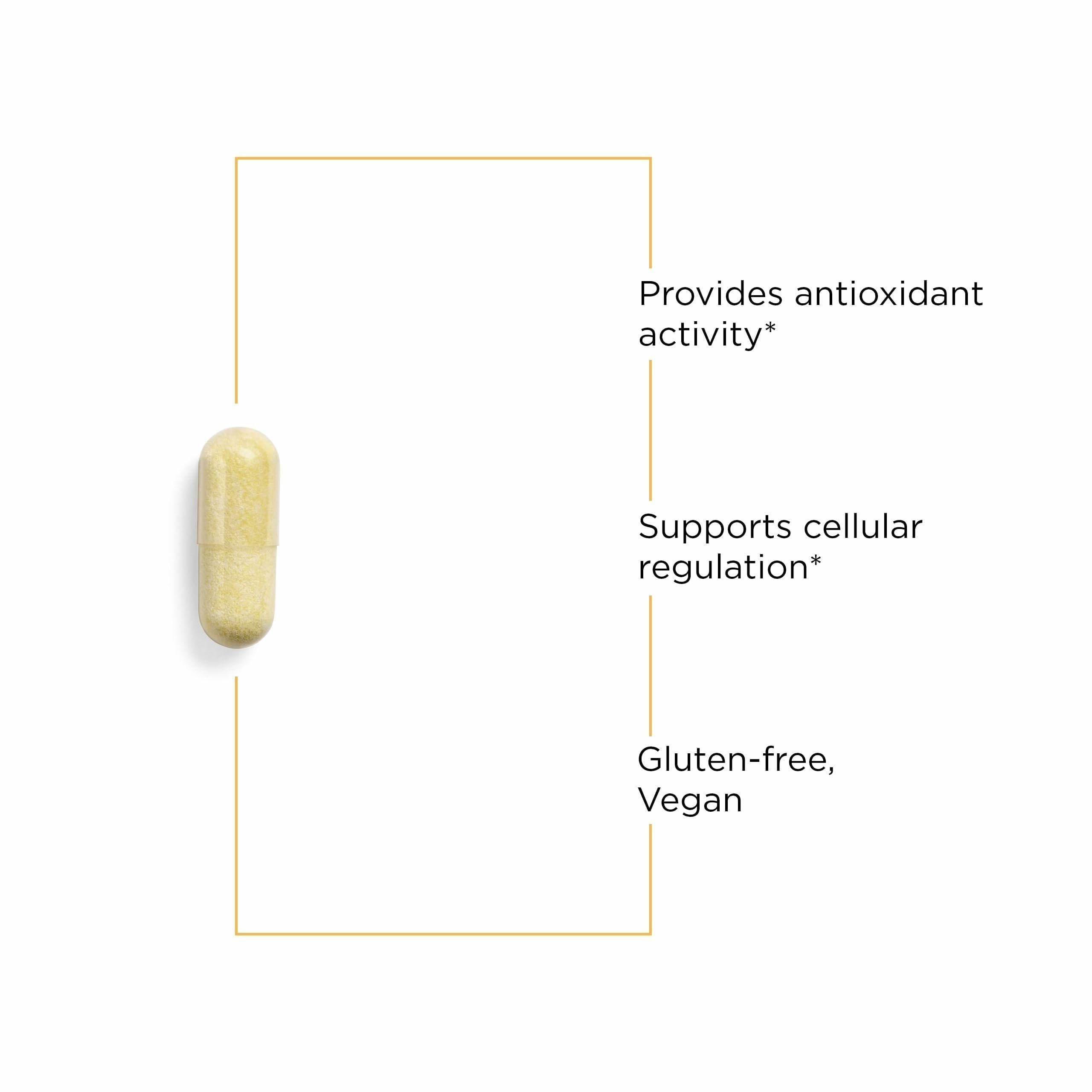 Integrative Therapeutics Alpha-Glycosyl Isoquercitrin, cápsulas visibles para consumo diario