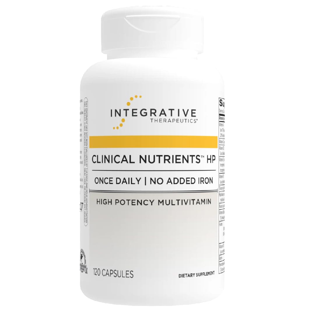 Imagen de Integrative Therapeutics Clinical Nutrients HP: botella de 120 cápsulas para apoyo nutricional diario.