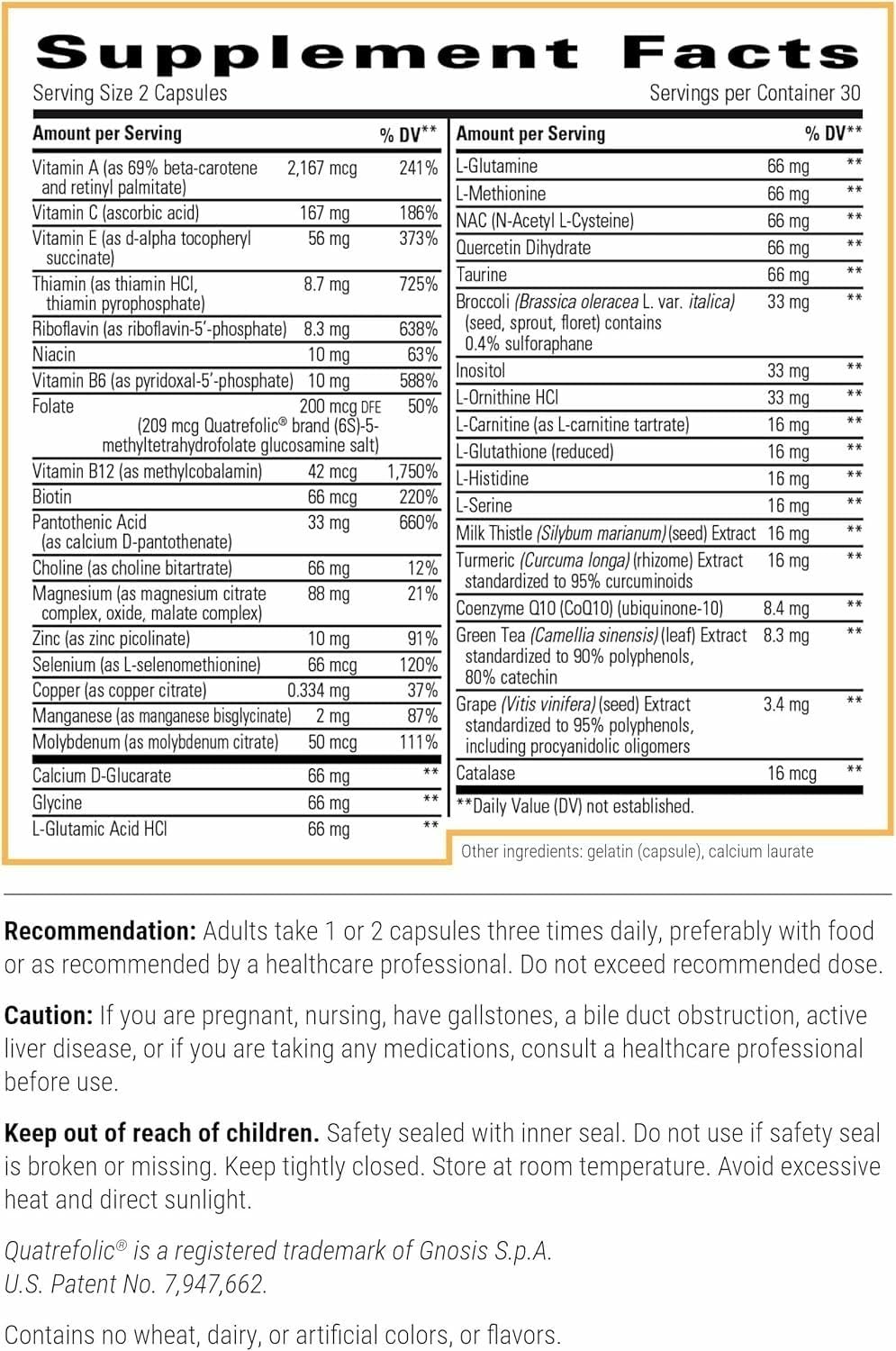 Cápsulas de Integrative Therapeutics Detoxificación Factors para soporte diario