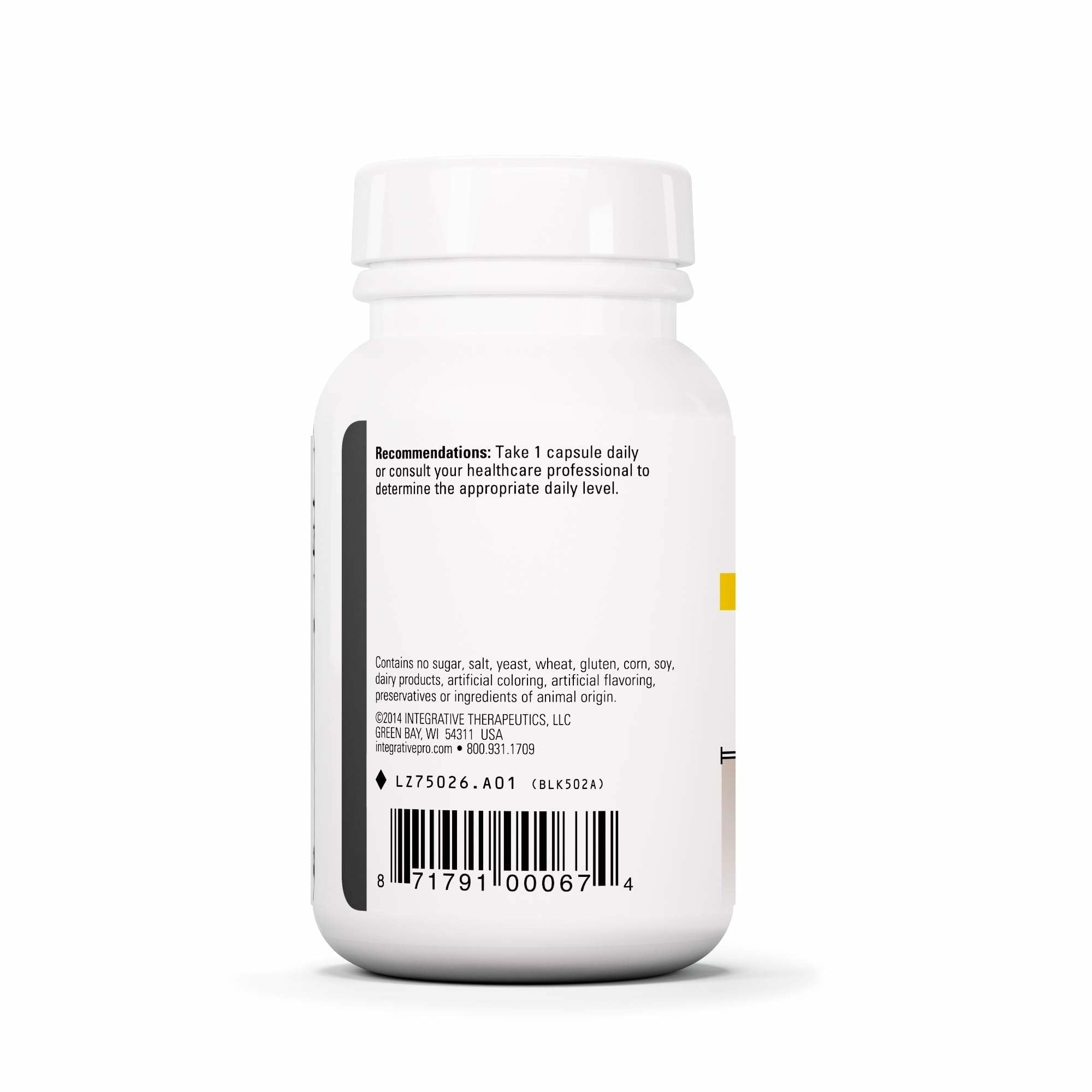 Etiqueta de DHEA-25 sin gluten ni lacteos, ideal para dietas específicas
