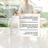 Etiqueta de Magnesium Glycinate Plus de Integrative Therapeutics con gráficos de salud