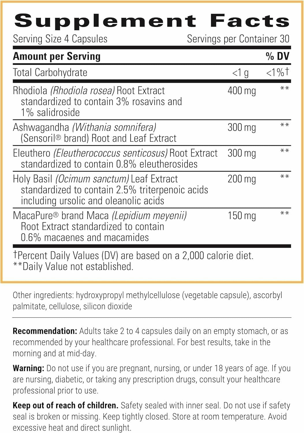 Integrative Therapeutics HPA Adapt frente a la botella, complemento para la calma