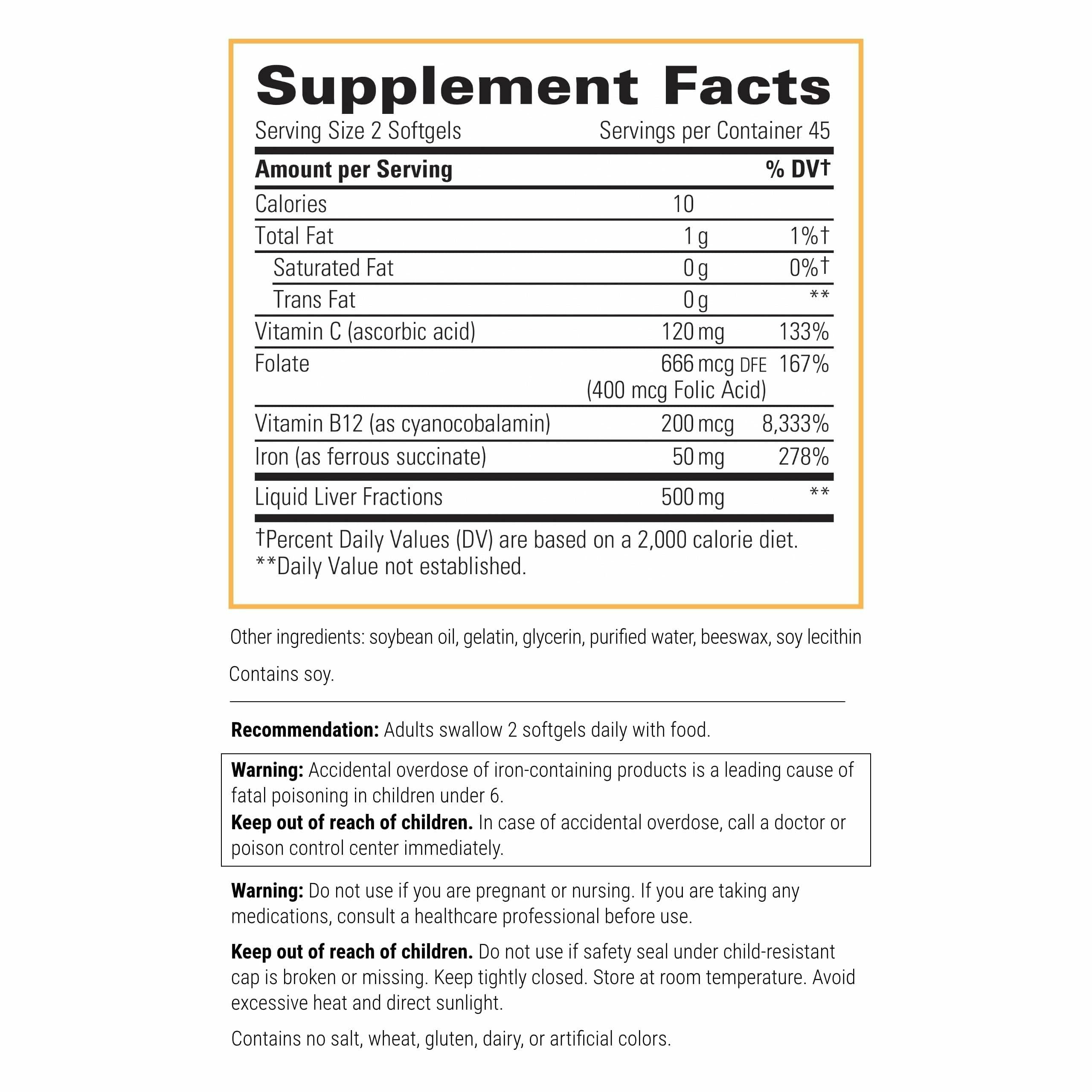Integrative Therapeutics Iron Complex cápsulas: uso diario cómodo y beneficio de hierro