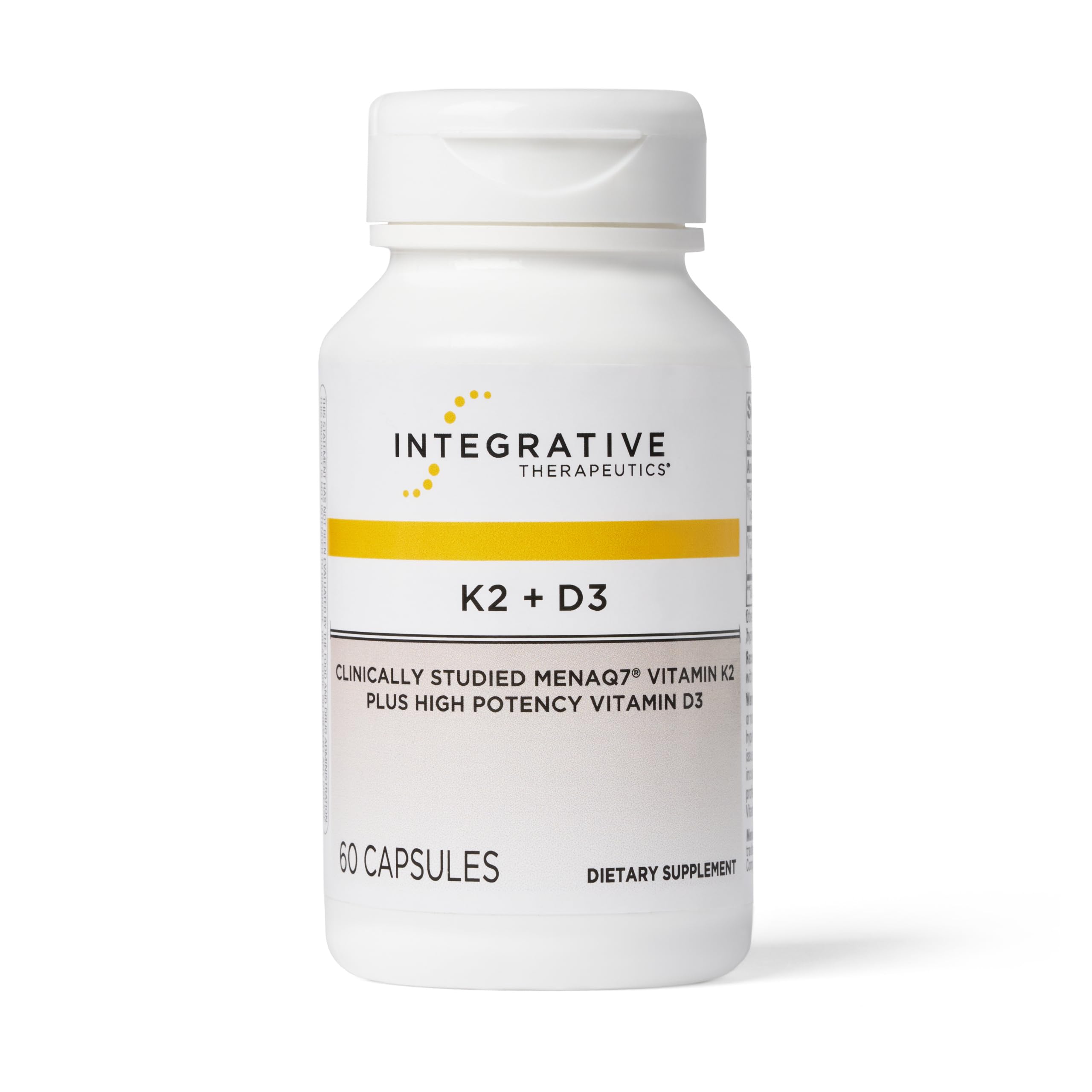 Integrative Therapeutics K2 D3: botella con cápsulas para soporte óseo y cardiovascular