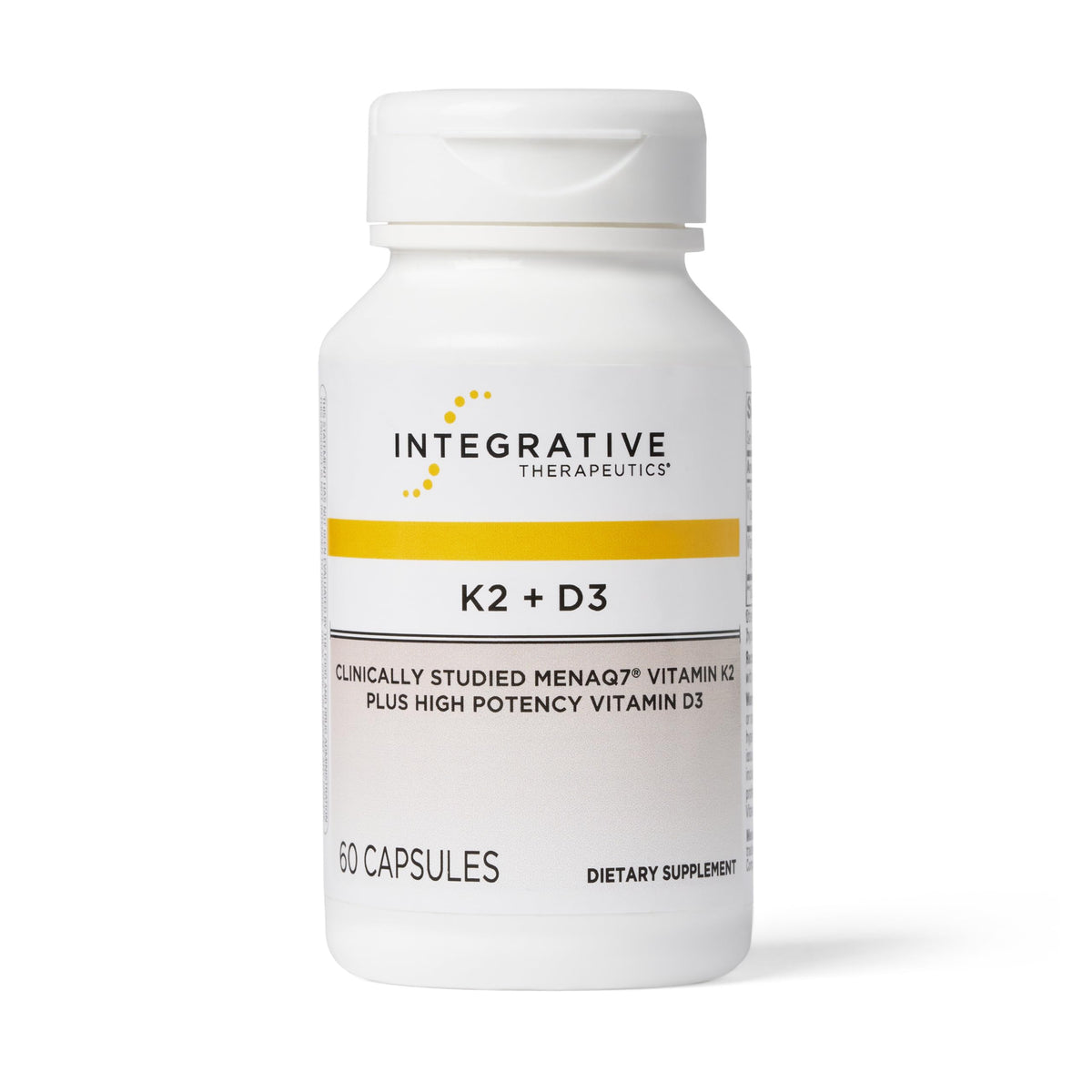 Integrative Therapeutics K2 D3: botella con cápsulas para soporte óseo y cardiovascular