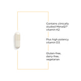 Etiqueta de Integrative Therapeutics K2 D3 mostrando la fórmula