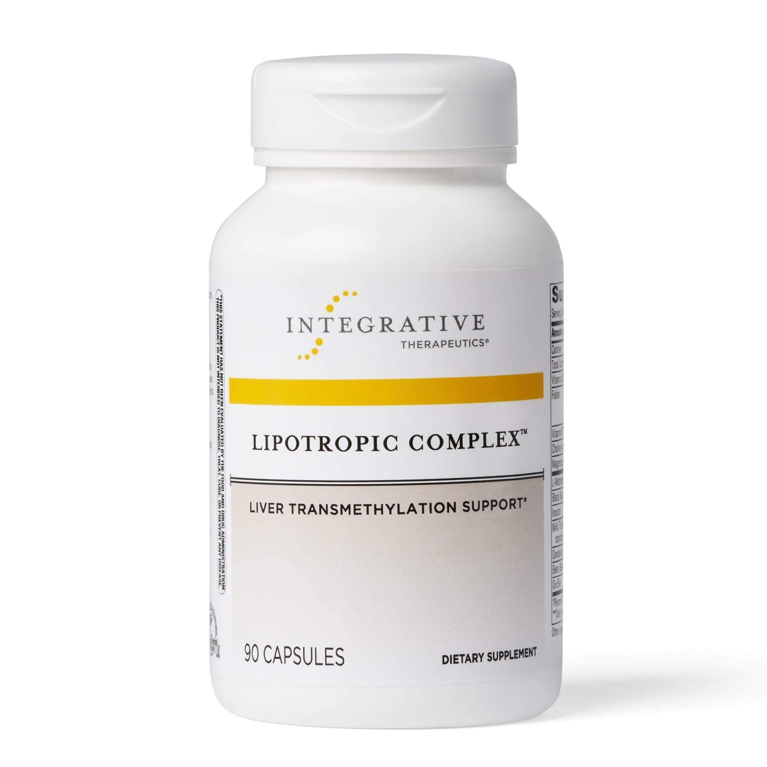 Integrative Therapeutics Lipotropic Complex en cápsulas sobre mesa, apoyo suave al hígado