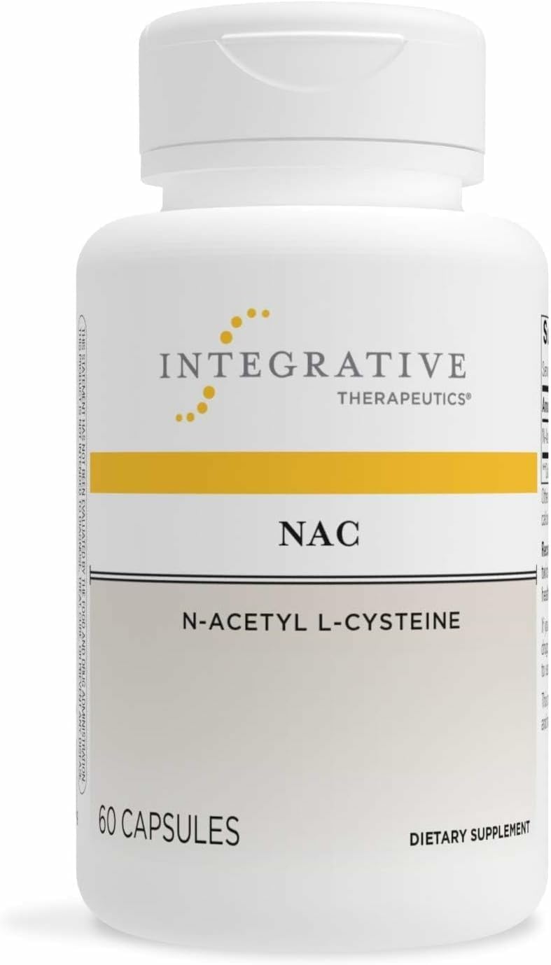 Integrative Therapeutics NAC, botella frontal, posible apoyo antioxidante para bienestar diario