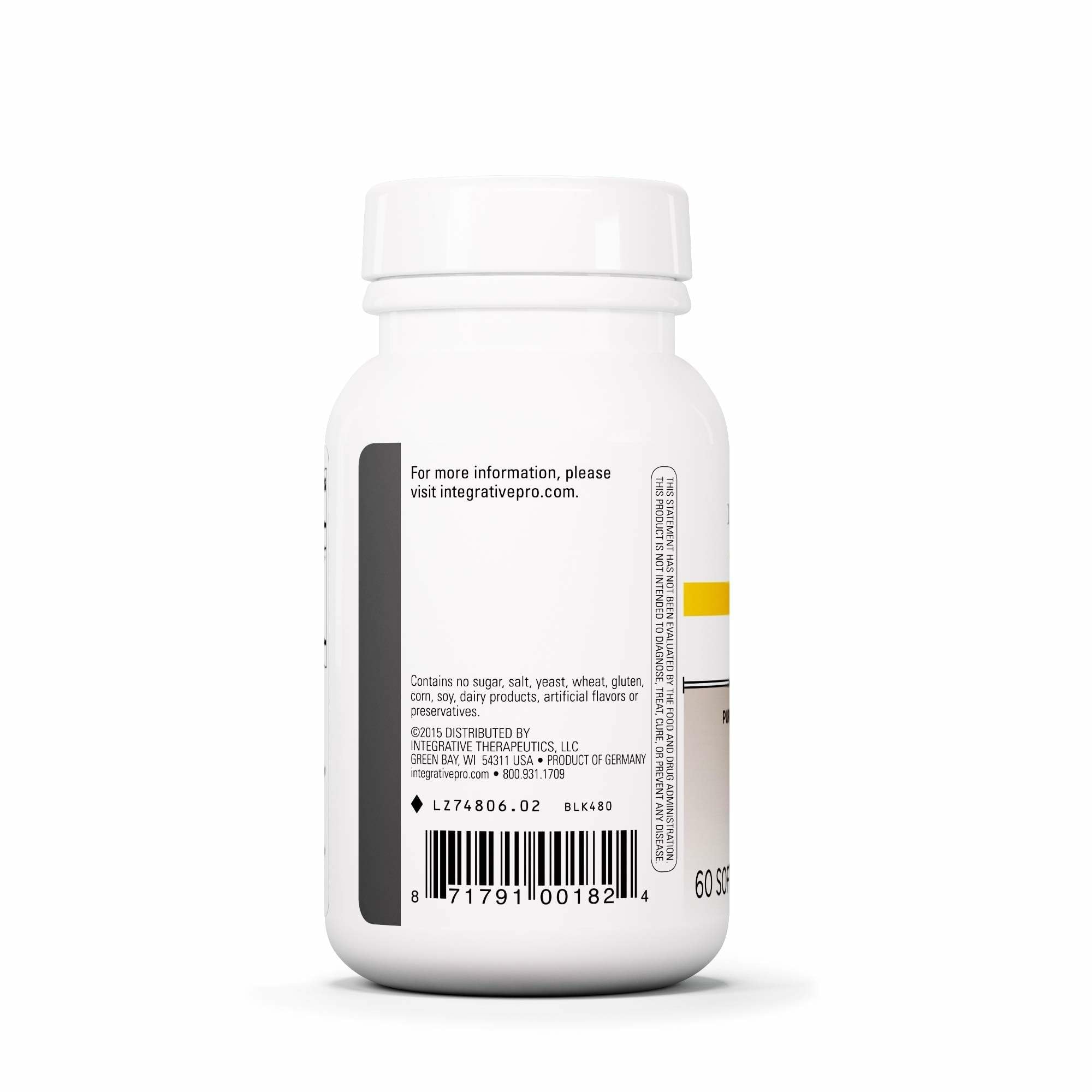 Petadolex close-up de softgels listos para consumo diario