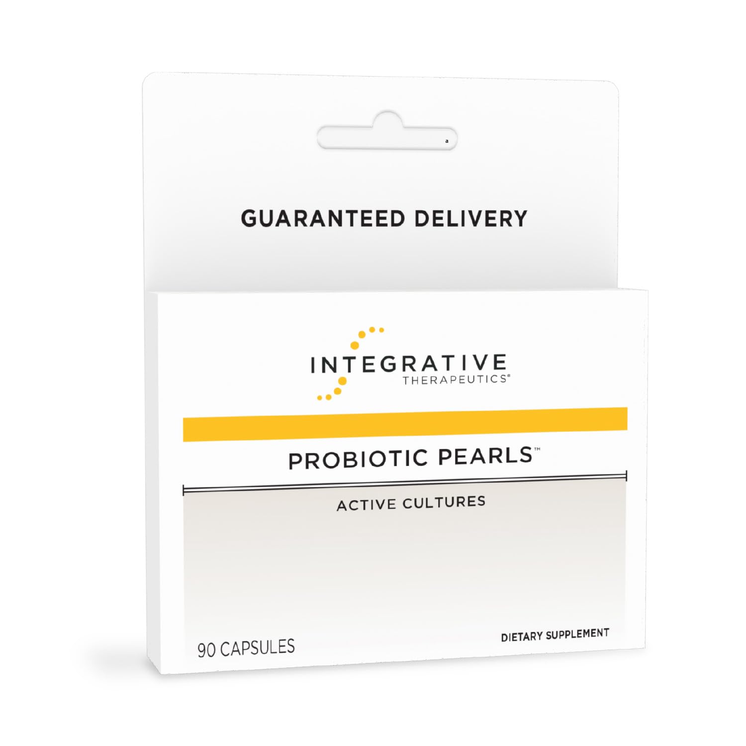 Integrative Therapeutics Probiotic Pearls, bote visible, apoyo potencial para la salud digestiva diaria.