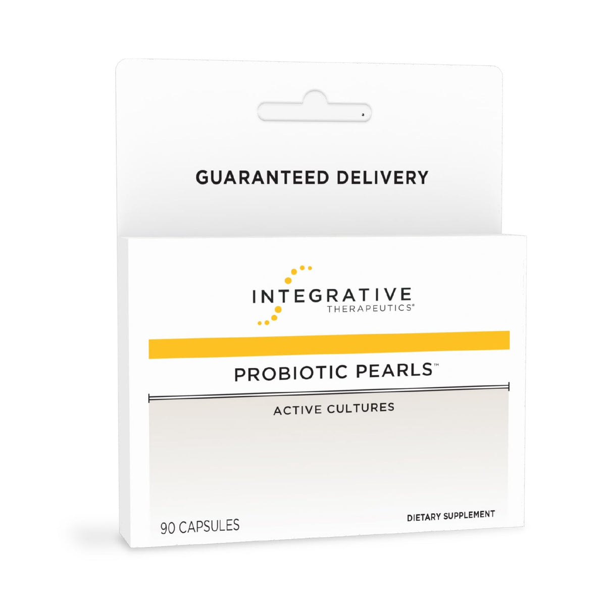 Integrative Therapeutics Probiotic Pearls, bote visible, apoyo potencial para la salud digestiva diaria.