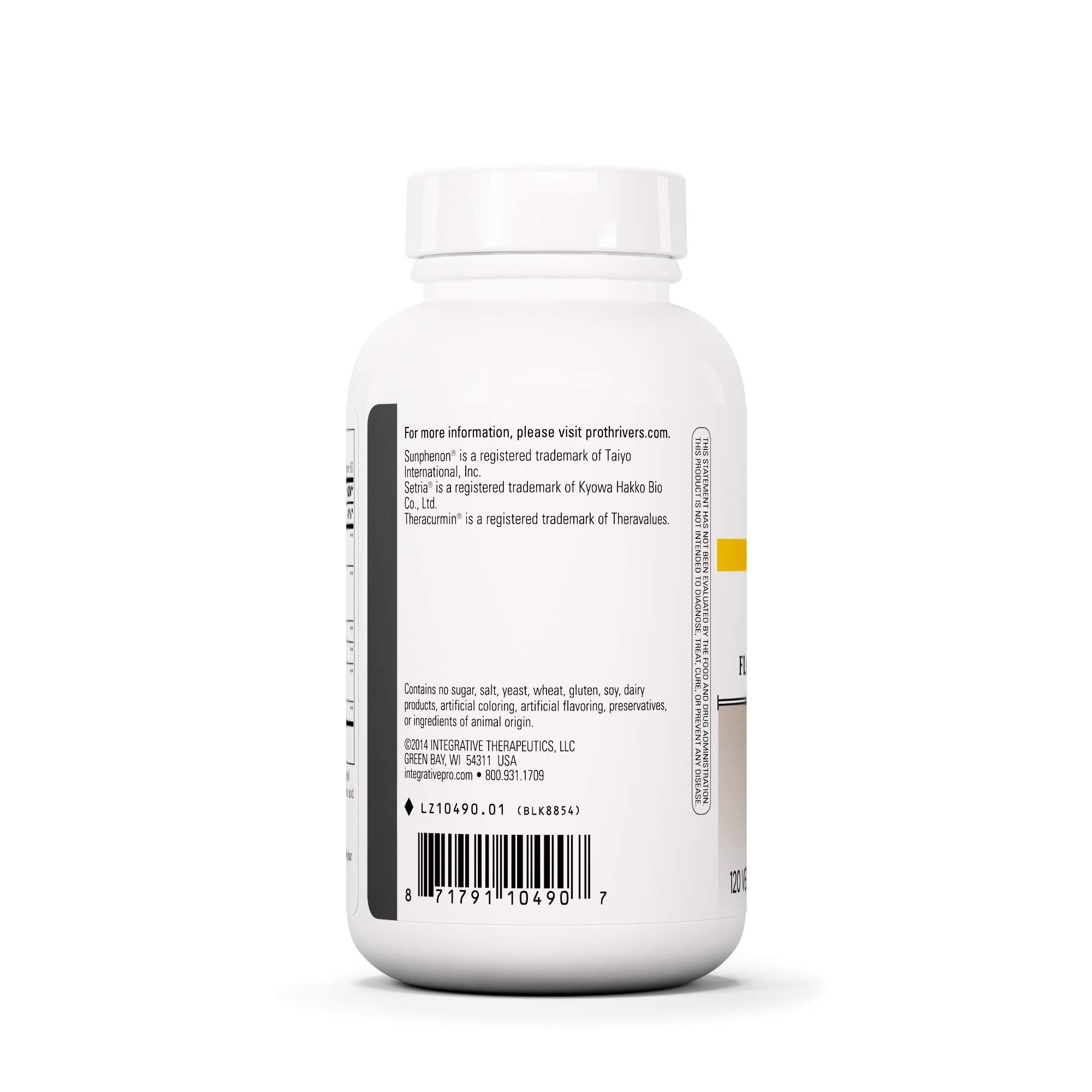 Integrative Therapeutics ProThrivers Flavonoid Complex: etiqueta del producto destaca ingredientes clave