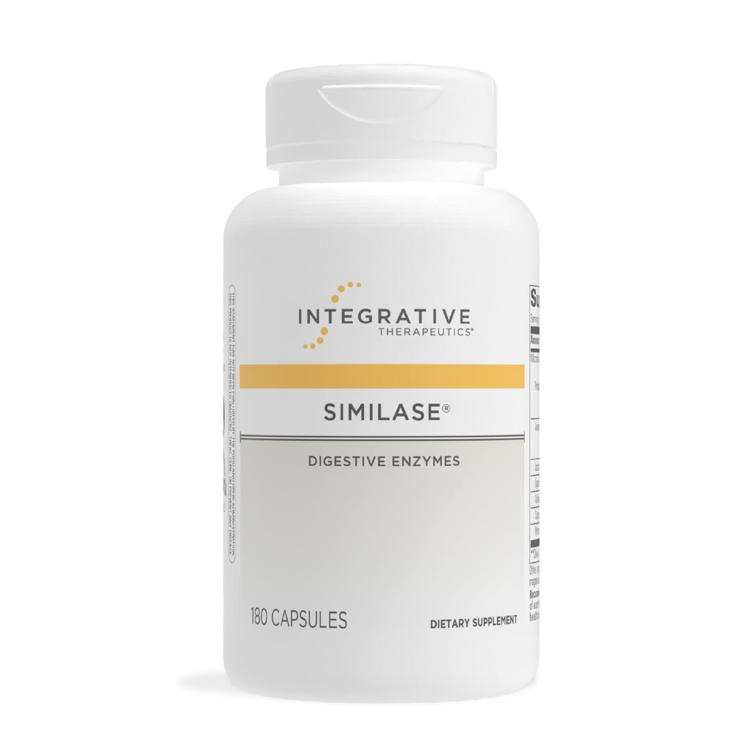Botella de Integrative Therapeutics Similase para apoyar la digestión durante las comidas.