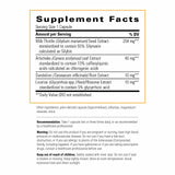 Etiqueta de Integrative Therapeutics Super Milk Thistle X con ingredientes clave para la salud hepática.