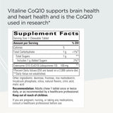 Vitaline CoQ10 en vaso mostrando tabletas listas para consumo diario