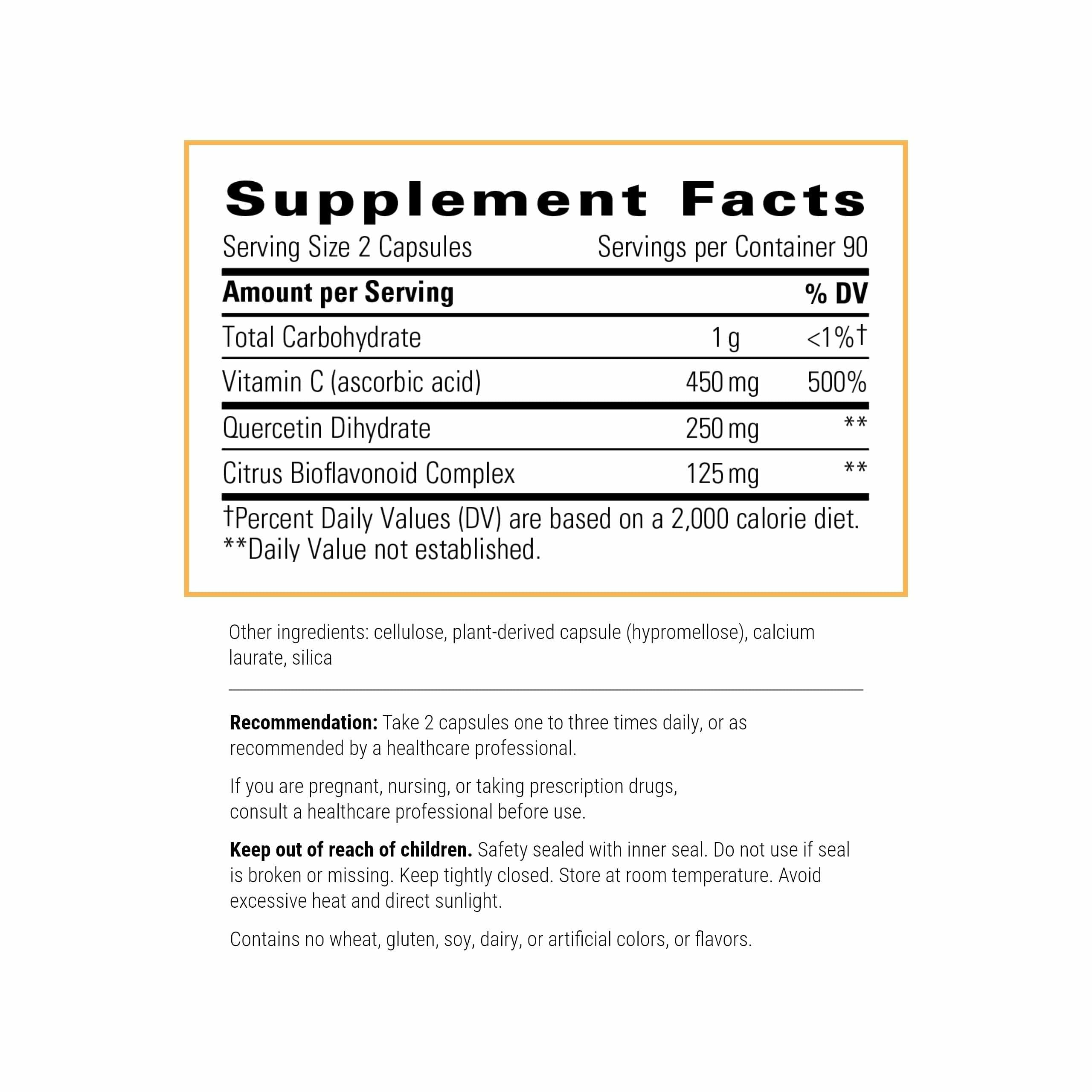 Cápsulas de Vitamina C con Quercetina para antioxidantes diarios de Integrative Therapeutics