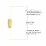 Etiqueta frontal de Integrative Therapeutics Vitamina C con Quercetina para uso diario
