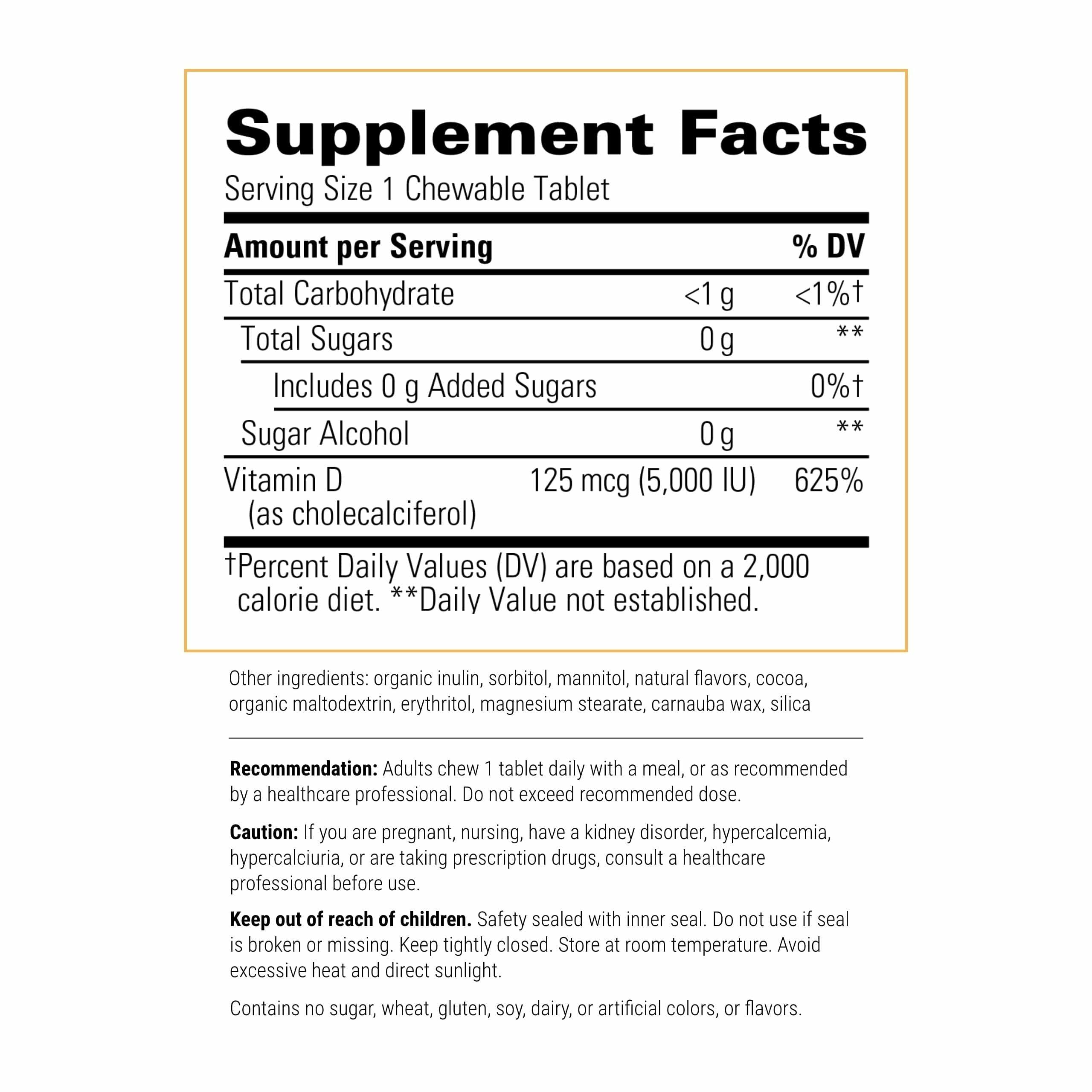 Integrative Therapeutics Vitamina D3 125 mcg, bote 90 tabletas, conveniencia diaria