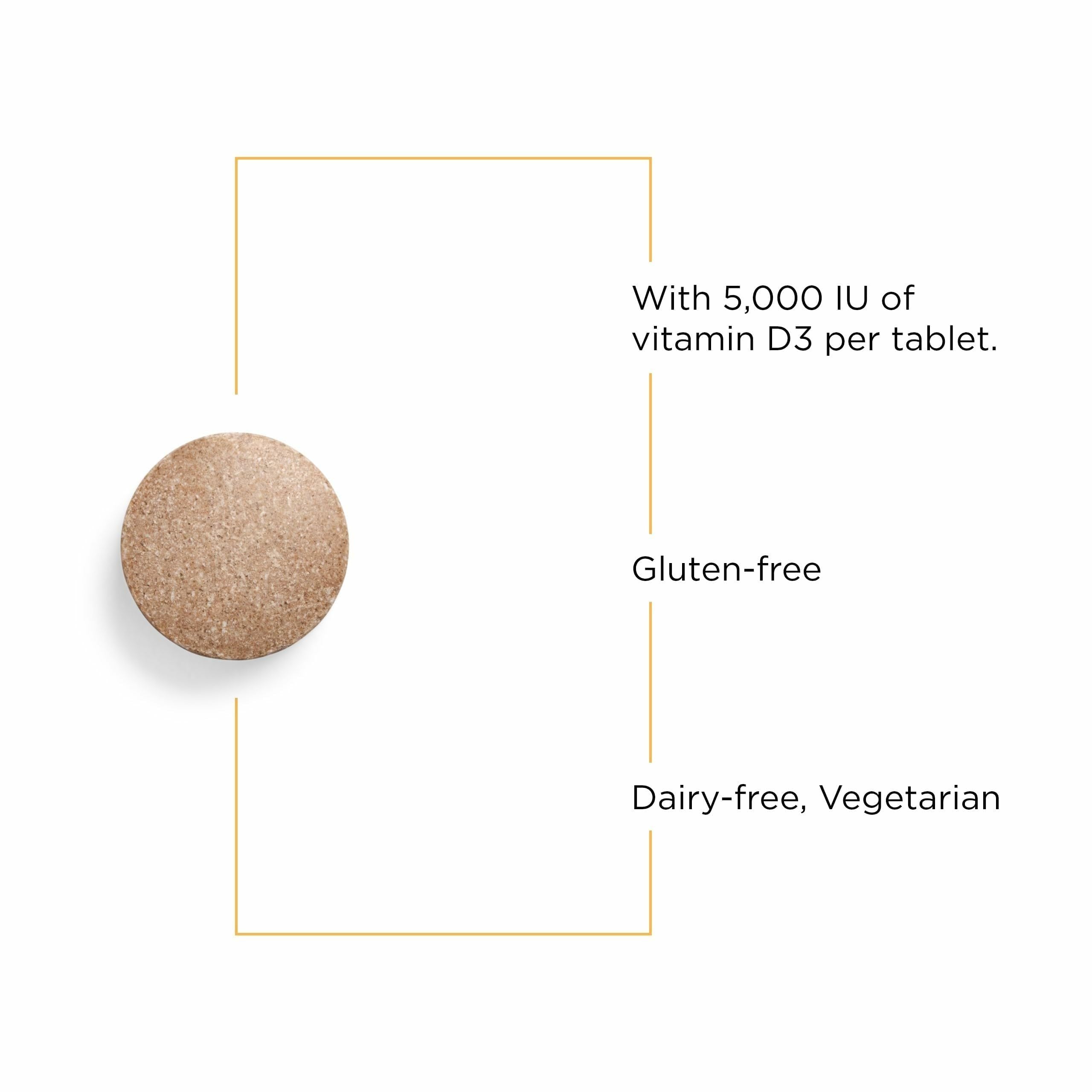 Vitamina D3 125 mcg, dosis diaria favorece absorción de calcio
