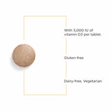 Vitamina D3 125 mcg, dosis diaria favorece absorción de calcio