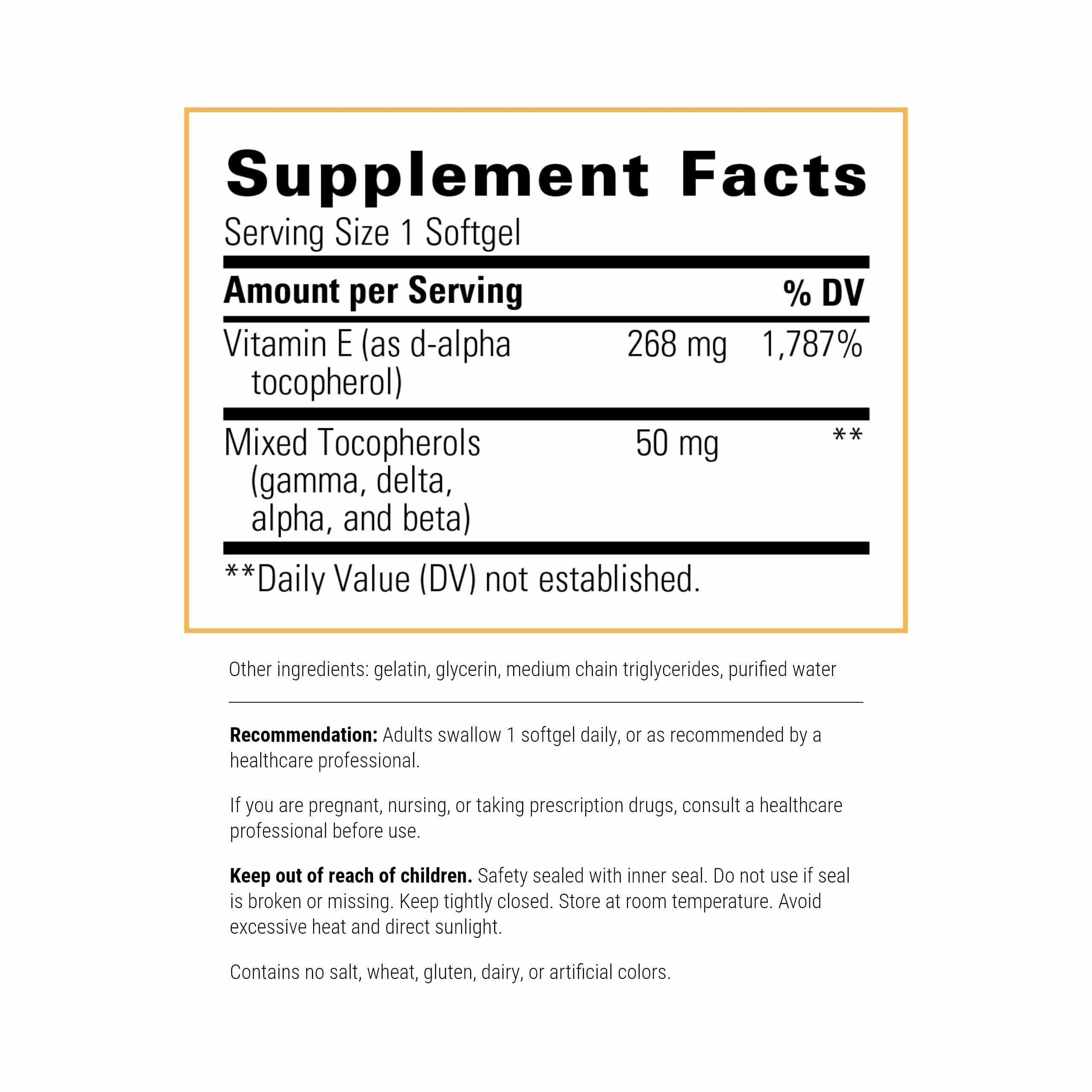 Cápsulas suaves de Integrative Therapeutics Vitamina E, fáciles de tragar para la rutina diaria.