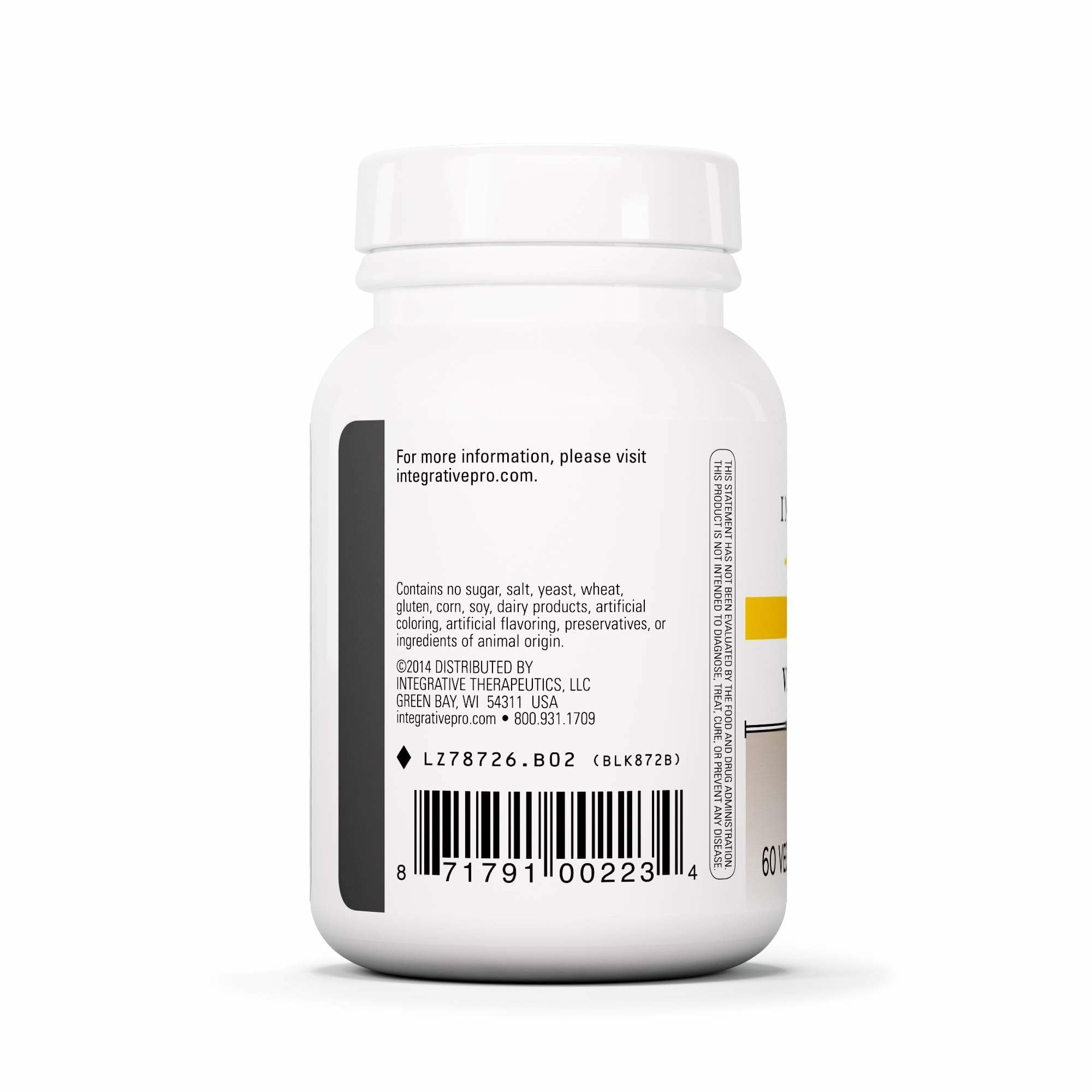 Etiqueta detalle de Vitex Extract de Integrative Therapeutics con dosis y composición.